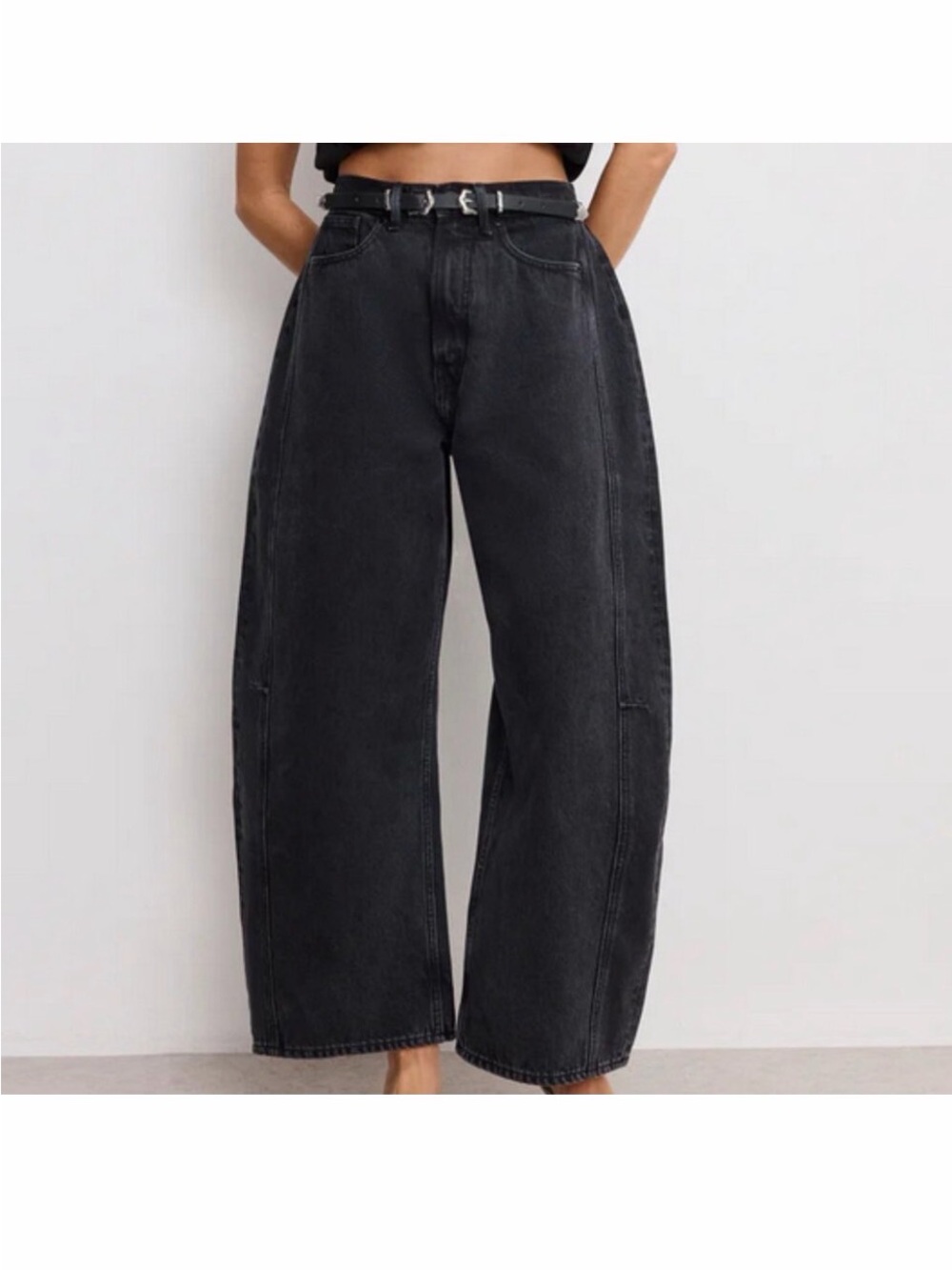 Good American Black Extreme Barrel Jeans - 0/25